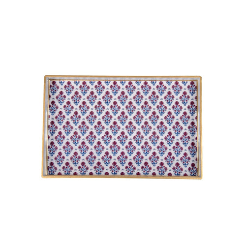 Lucinda Multi Colored Rectangle Decorative Serving Tray - for Kitchen, Barware, Vanity - Serving Trays from Jaye's Studio