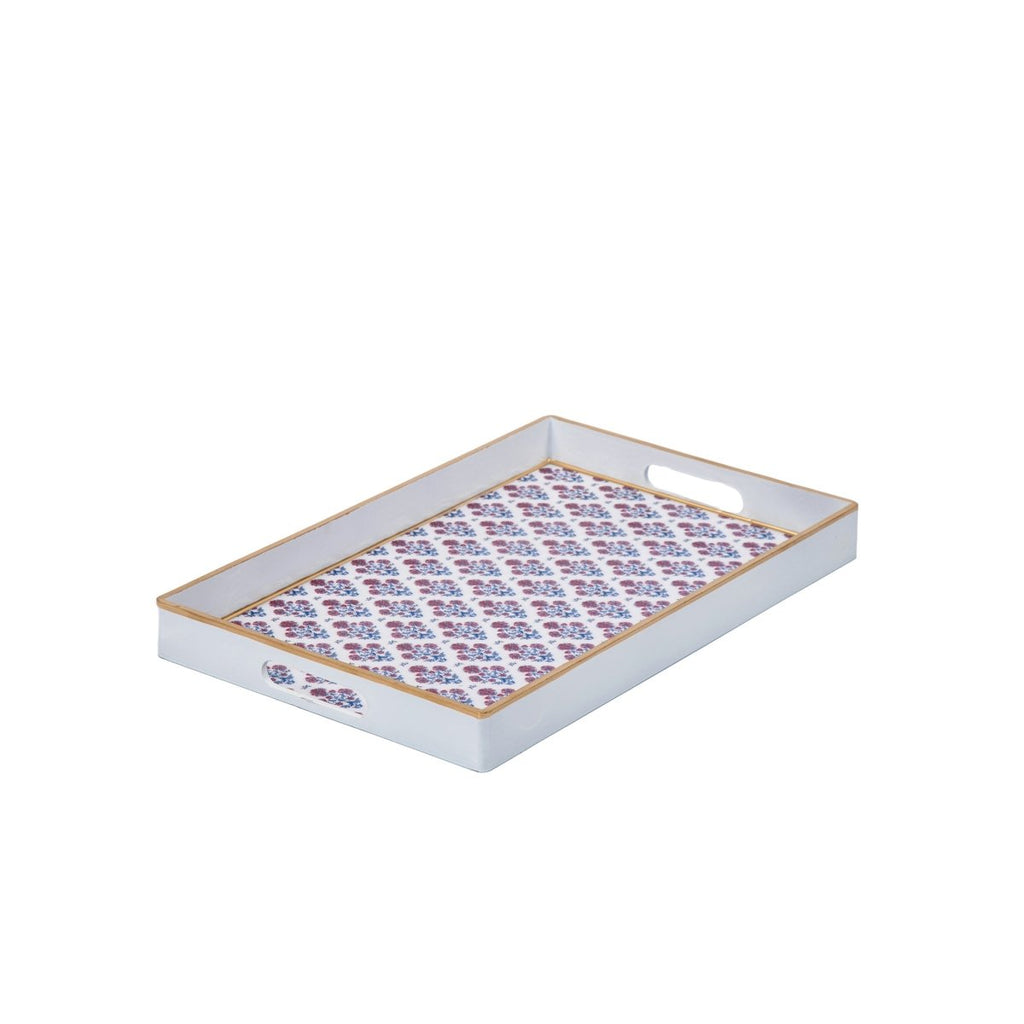Lucinda Multi Colored Rectangle Decorative Serving Tray - for Kitchen, Barware, Vanity - Serving Trays from Jaye's Studio