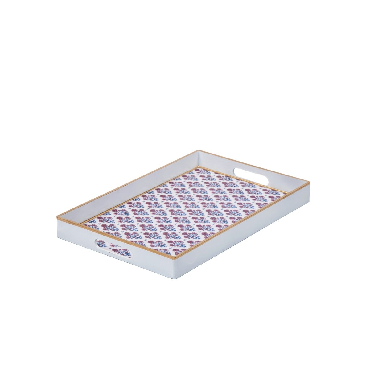 Lucinda Multi Colored Rectangle Decorative Serving Tray - for Kitchen, Barware, Vanity - Serving Trays from Jaye's Studio