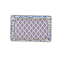 Lucinda Multi-Color Enameled Set of 2 Rectangle Vanity Trays, Catch All Trays - Rowan Decorative Trays