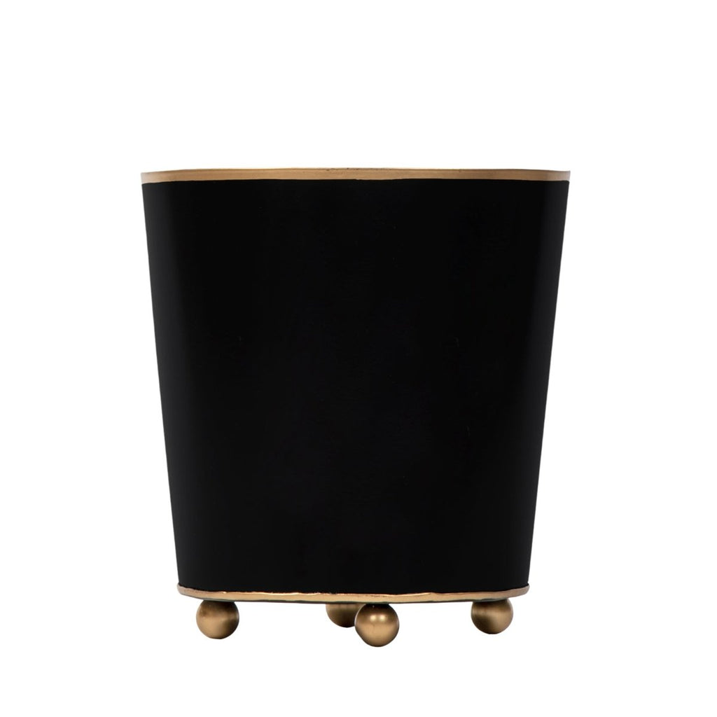 Mattie Black Round Metal Cachepot Planter For Bedroom, Office, Kitchen, Living Room - Cachepots from Jaye's Studio