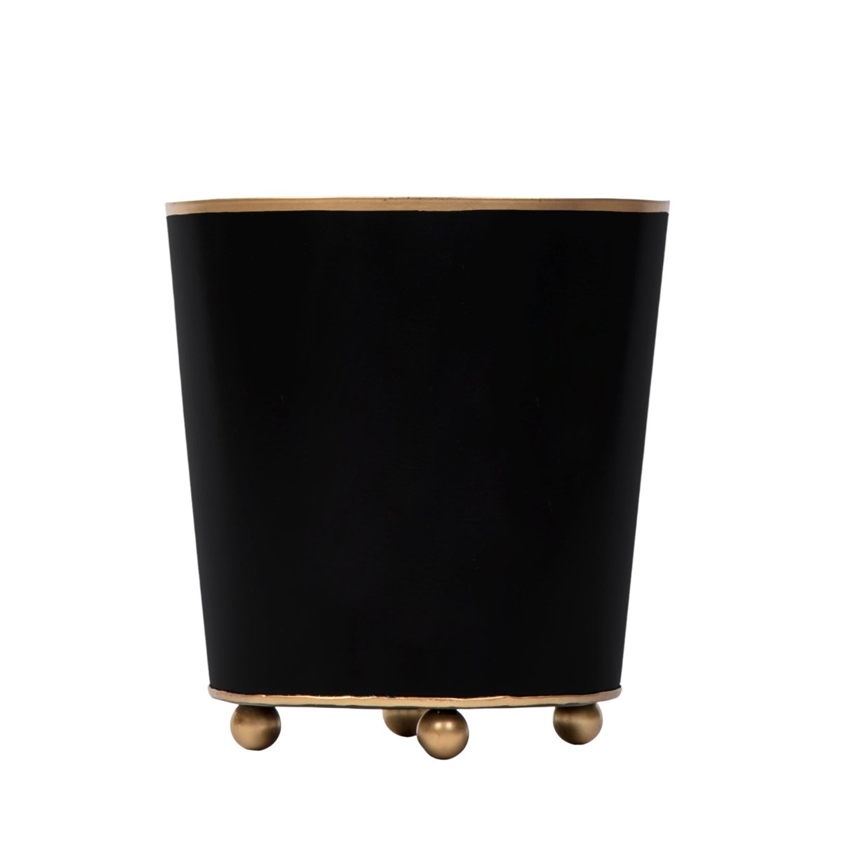 Mattie Black Round Metal Cachepot Planter For Bedroom, Office, Kitchen, Living Room - Cachepots from Jaye's Studio