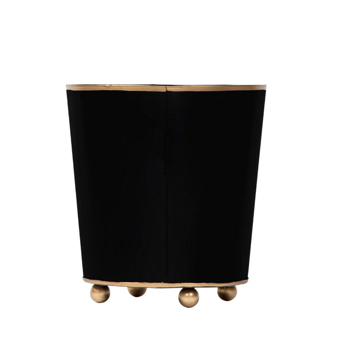 Mattie Black Round Metal Cachepot Planter For Bedroom, Office, Kitchen, Living Room - Cachepots from Jaye's Studio