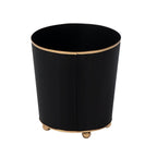 Mattie Black Round Metal Cachepot Planter For Bedroom, Office, Kitchen, Living Room - Cachepots from Jaye's Studio