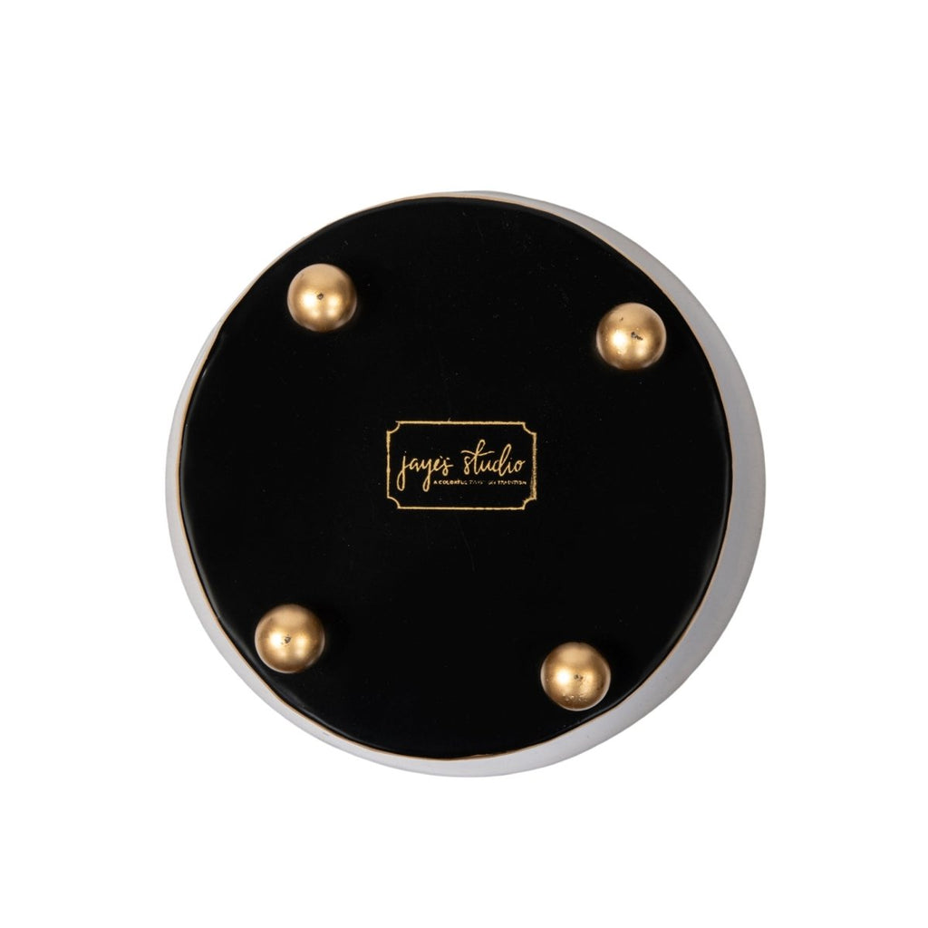 Mattie Black Round Metal Cachepot Planter For Bedroom, Office, Kitchen, Living Room - Cachepots from Jaye's Studio