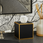 Mattie Black Square Metal Tissue Box Cover for Bathroom, Vanity, Bedroom, Home Office - Tissue Box Cover from Jaye's Studio