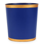Mattie Blue Oval Metal Garbage Can, Wastebasket, Bathroom Trash Can for Home Office, Bedroom, Vanity - Oval without Lid - Wastebaskets from Jaye's Studio