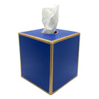 Mattie Blue Square Metal Tissue Box Cover for Bathroom, Vanity, Bedroom, Home Office - Tissue Box Cover from Jaye's Studio