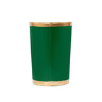 Mattie Emerald Green Oval Metal Garbage Can, Wastebasket, Bathroom Trash Can for Home Office, Bedroom, Vanity - Oval without Lid - Wastebaskets from Jaye's Studio