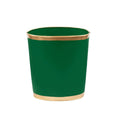 Mattie Emerald Green Oval Metal Garbage Can, Wastebasket, Bathroom Trash Can for Home Office, Bedroom, Vanity - Oval without Lid - Wastebaskets from Jaye's Studio