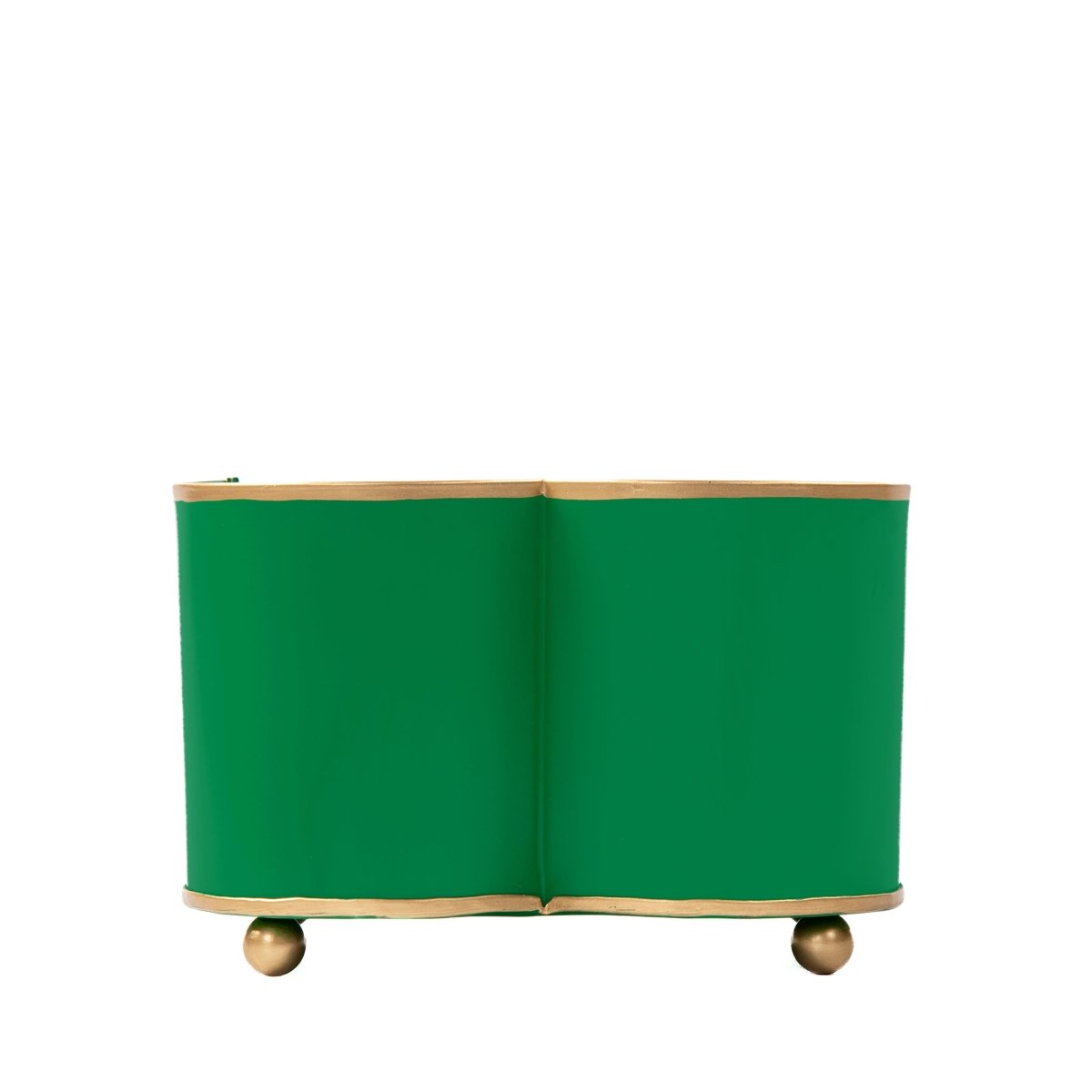 Mattie Green / Emerald Green Quatrefoil Metal Cachepot Planter For Bedroom, Office, Kitchen and Living Room - Cachepots from Jaye's Studio