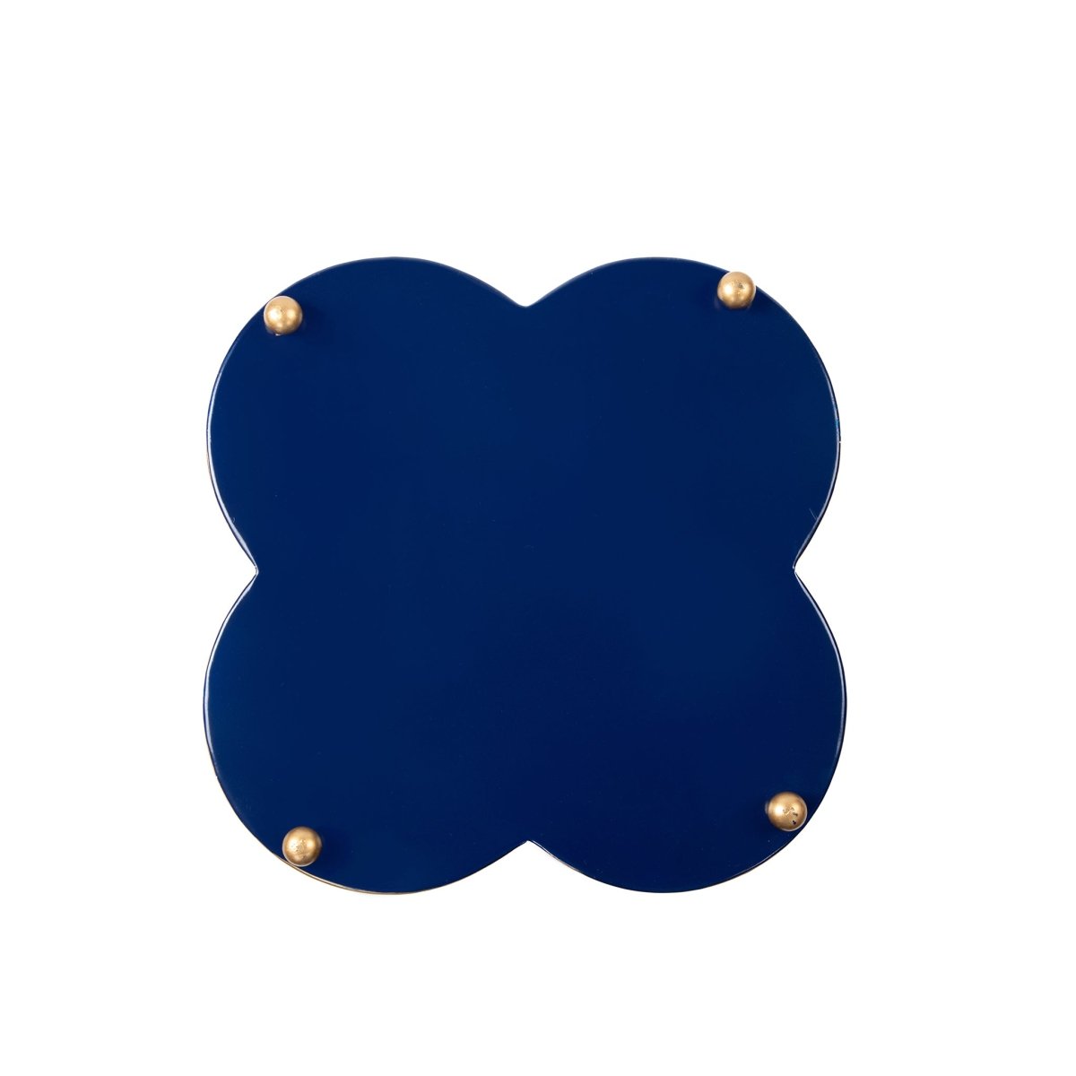 Mattie Indigo Blue Quatrefoil Metal Cachepot Planter For Bedroom, Office, Kitchen and Living Room - Cachepots from Jaye's Studio