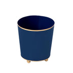 Mattie Indigo Blue Round Metal Cachepot For Bedroom, Office, Kitchen, Living Room - Cachepots from Jaye's Studio