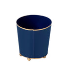 Mattie Indigo Blue Round Metal Cachepot For Bedroom, Office, Kitchen, Living Room - Cachepots from Jaye's Studio