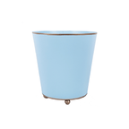 Mattie Light Blue Round Metal Cachepot For Bedroom, Office, Kitchen, Living Room - Cachepots from Jaye's Studio
