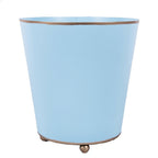 Mattie Light Blue Round Metal Cachepot For Bedroom, Office, Kitchen, Living Room - Cachepots from Jaye's Studio