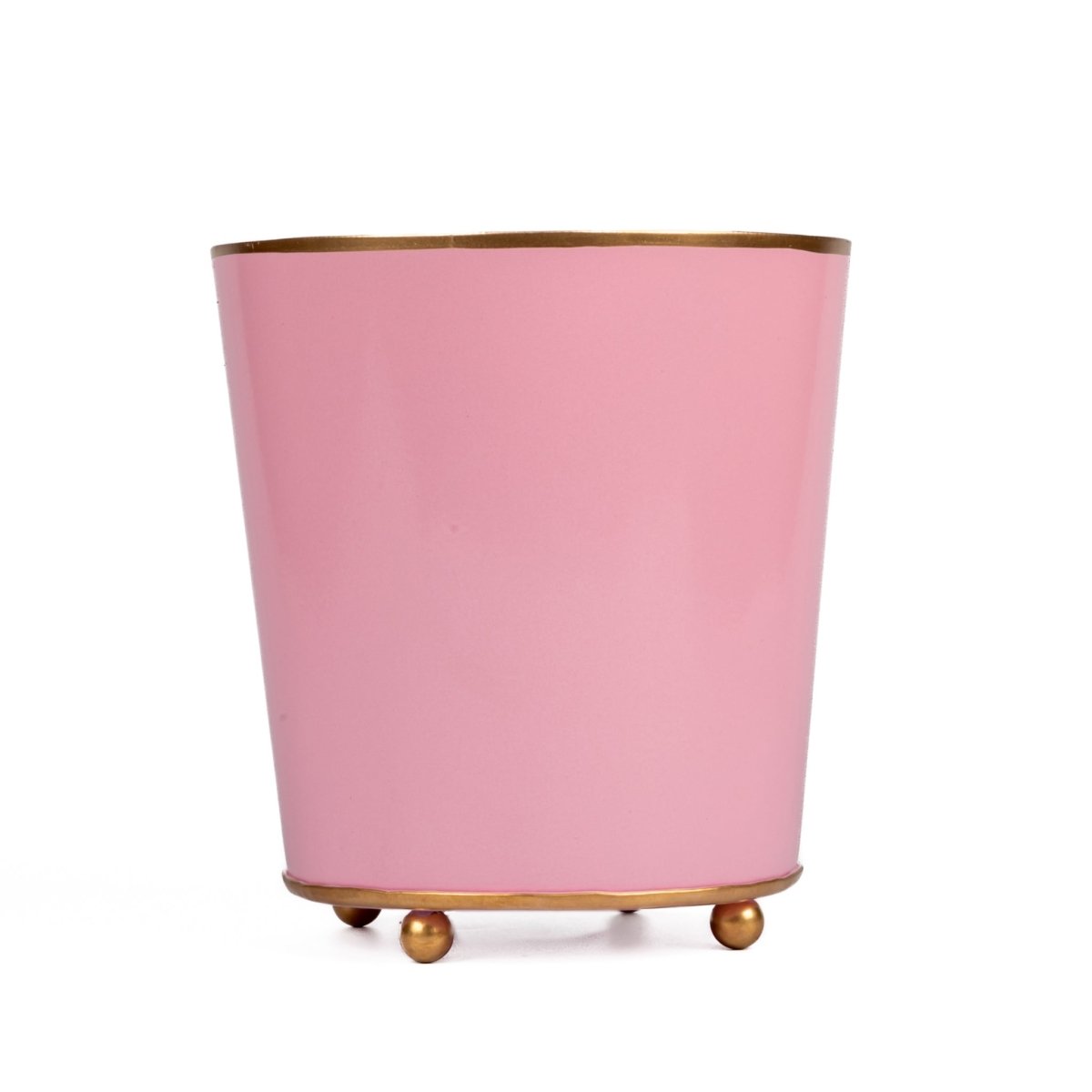 Mattie Light Pink Round Metal Cachepot For Bedroom, Office, Kitchen, Living Room - Cachepots from Jaye's Studio