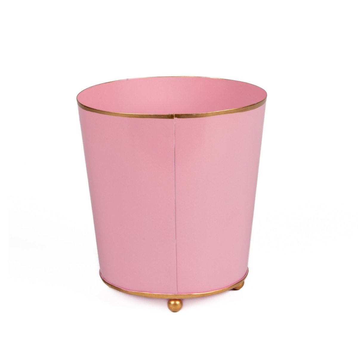Mattie Light Pink Round Metal Cachepot For Bedroom, Office, Kitchen, Living Room - Cachepots from Jaye's Studio