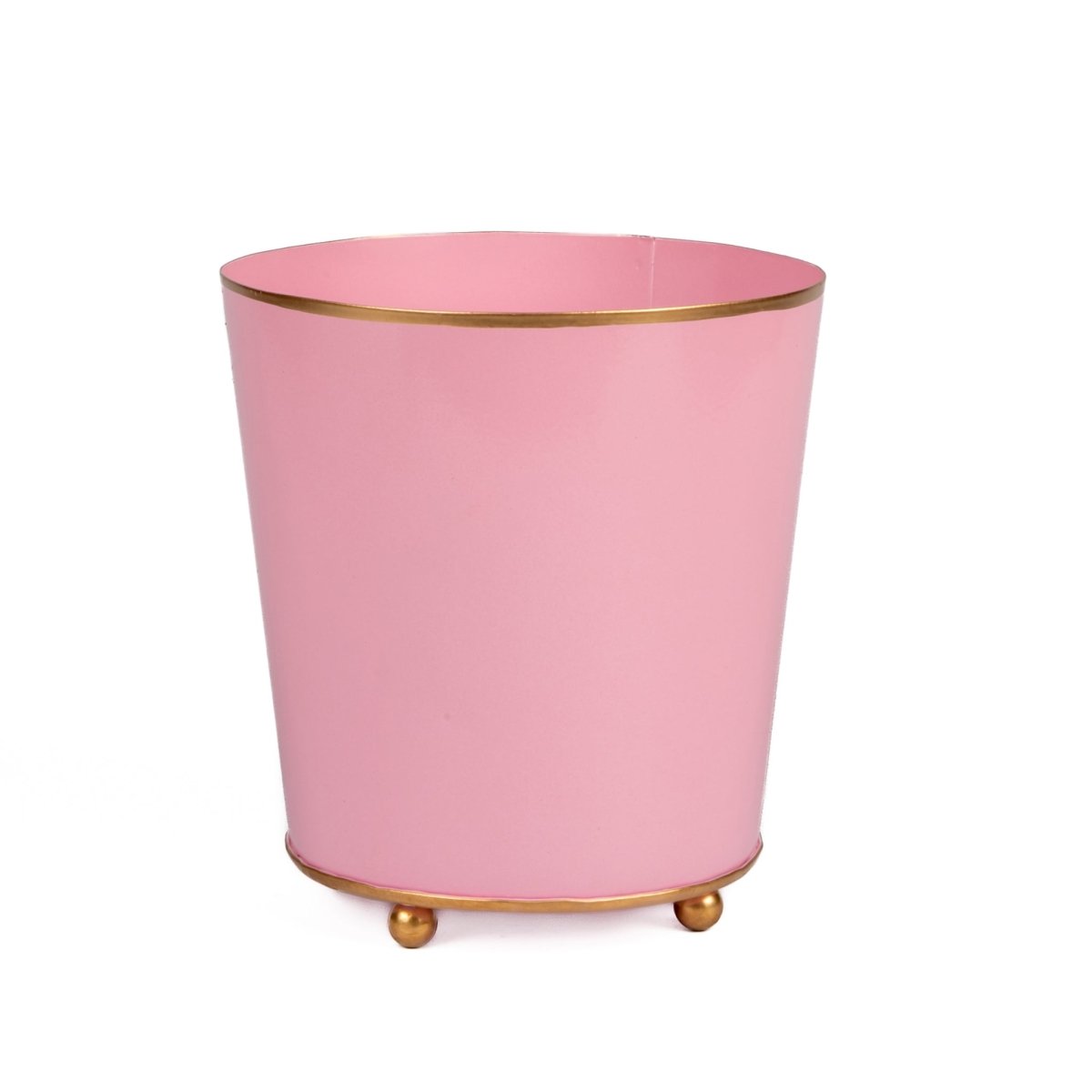 Mattie Light Pink Round Metal Cachepot For Bedroom, Office, Kitchen, Living Room - Cachepots from Jaye's Studio
