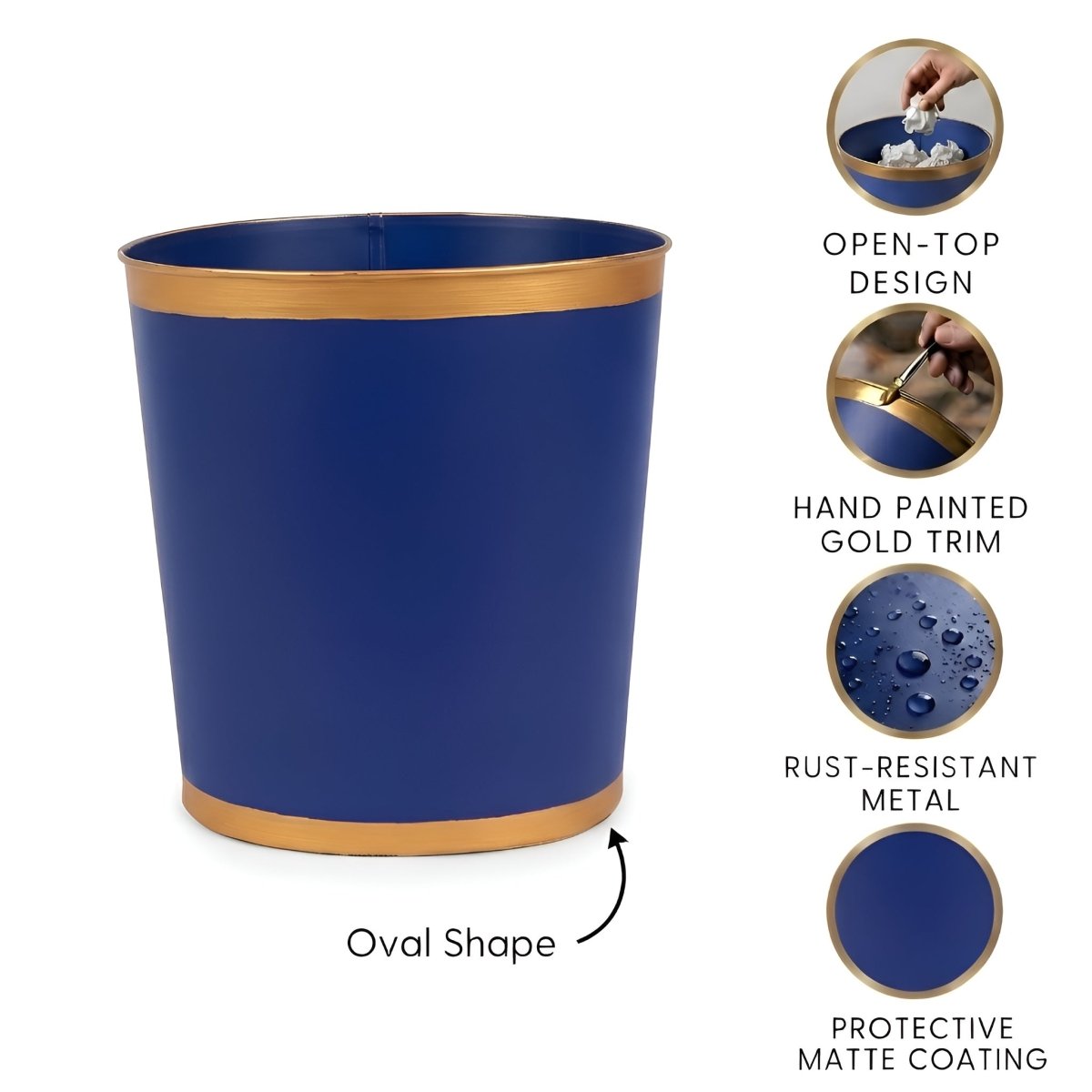 Mattie Oval Wastebasket - Wastebaskets from Jaye's Studio