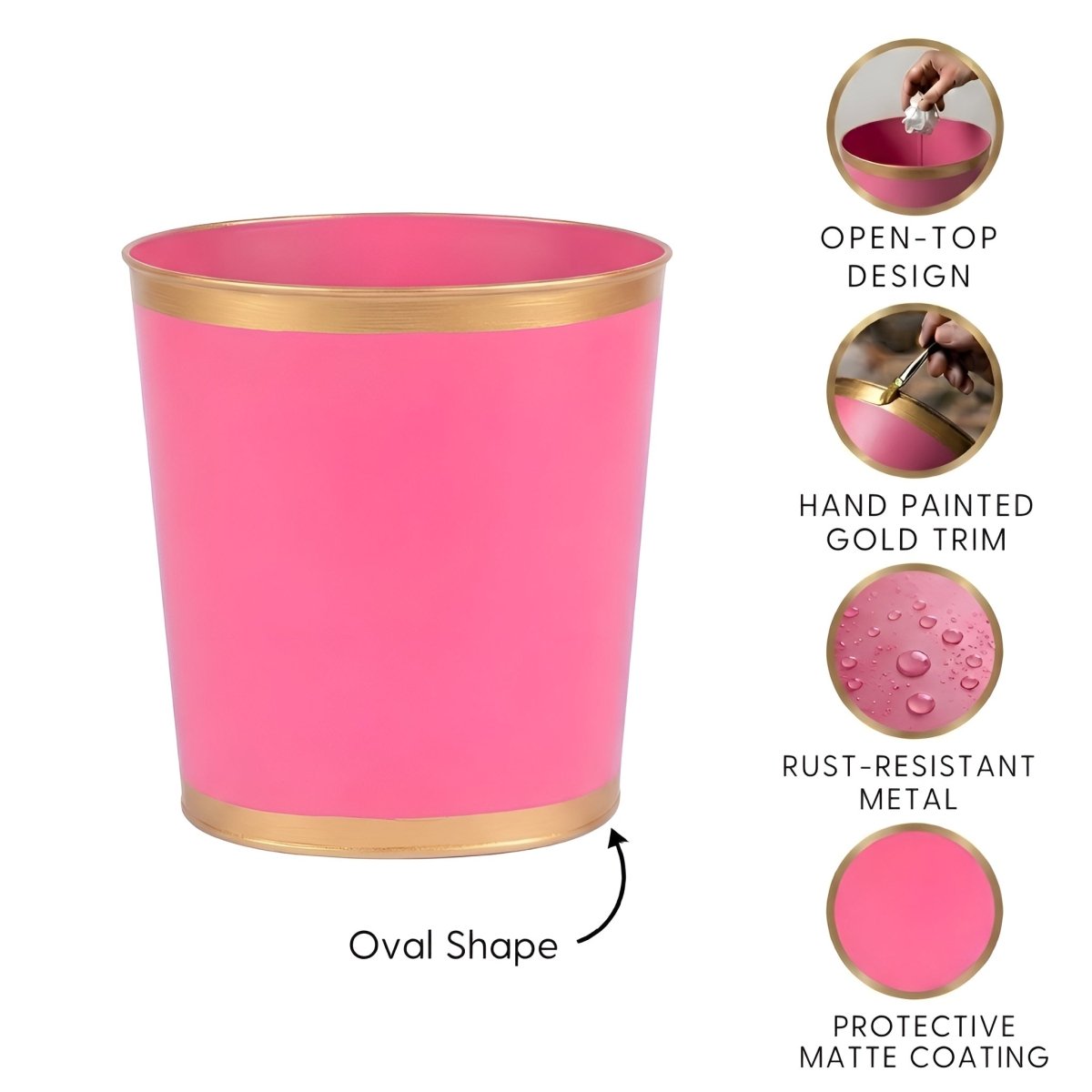 Mattie Oval Wastebasket - Wastebaskets from Jaye's Studio