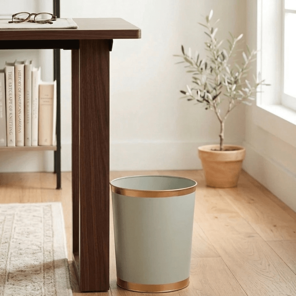 Mattie Oval Wastebasket - Sage Green - Avail 05/19 - Wastebaskets from Jaye's Studio