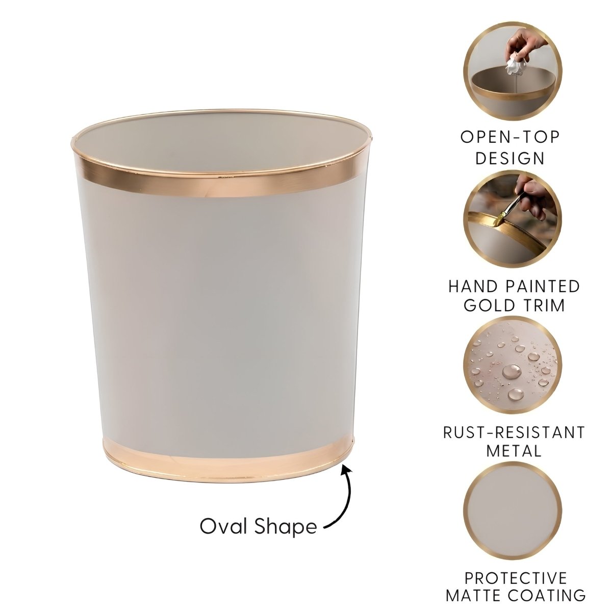 Mattie Oval Wastebasket - Wastebaskets from Jaye's Studio