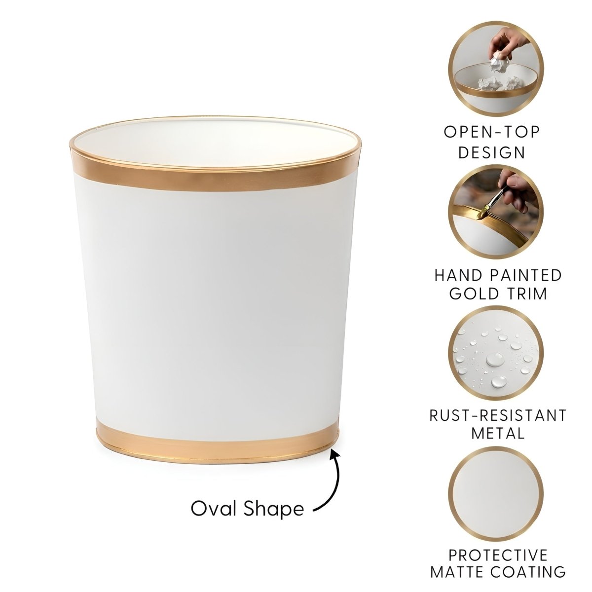 Mattie Oval Wastebasket - Wastebaskets from Jaye's Studio