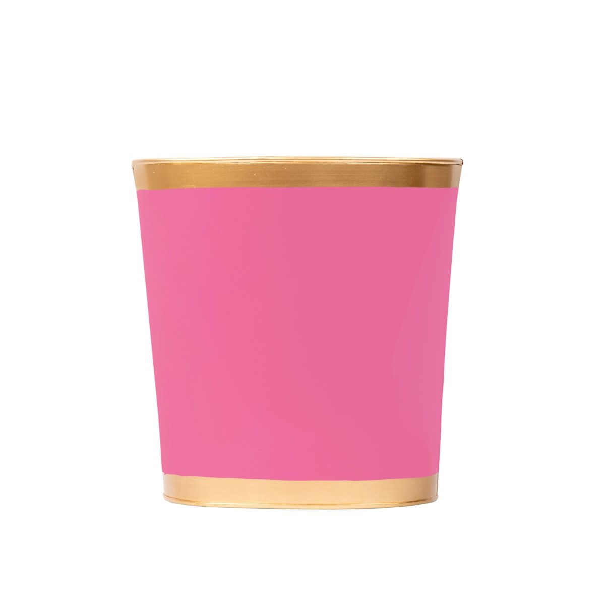 Mattie Pink Oval Metal Garbage Can, Wastebasket, Bathroom Trash Can for Home Office, Bedroom, Vanity - Oval without Lid - Wastebaskets from Jaye's Studio