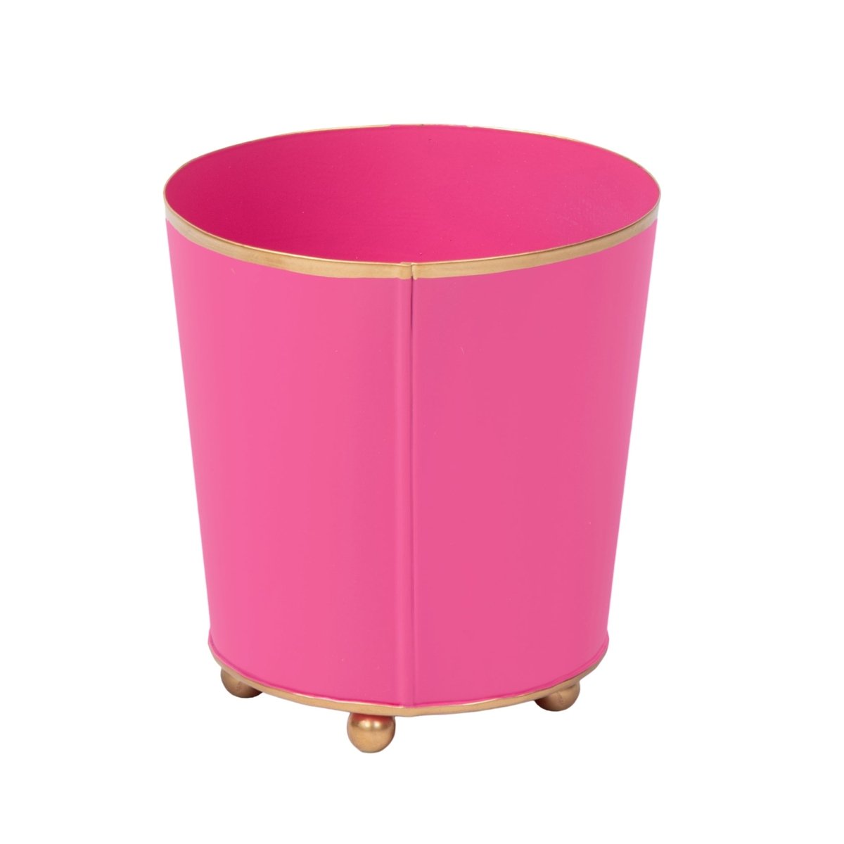 Mattie Pink Round Metal Cachepot For Bedroom, Office, Kitchen, Living Room - Cachepots from Jaye's Studio