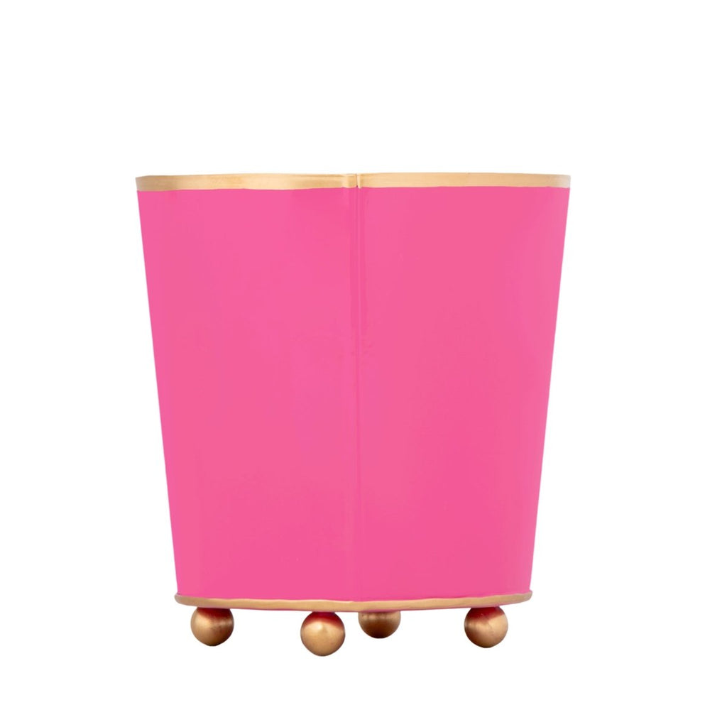 Mattie Pink Round Metal Cachepot For Bedroom, Office, Kitchen, Living Room - Cachepots from Jaye's Studio