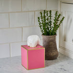 Mattie Pink Square Metal Tissue Box Cover for Bathroom, Vanity, Bedroom, Home Office - Tissue Box Cover from Jaye's Studio
