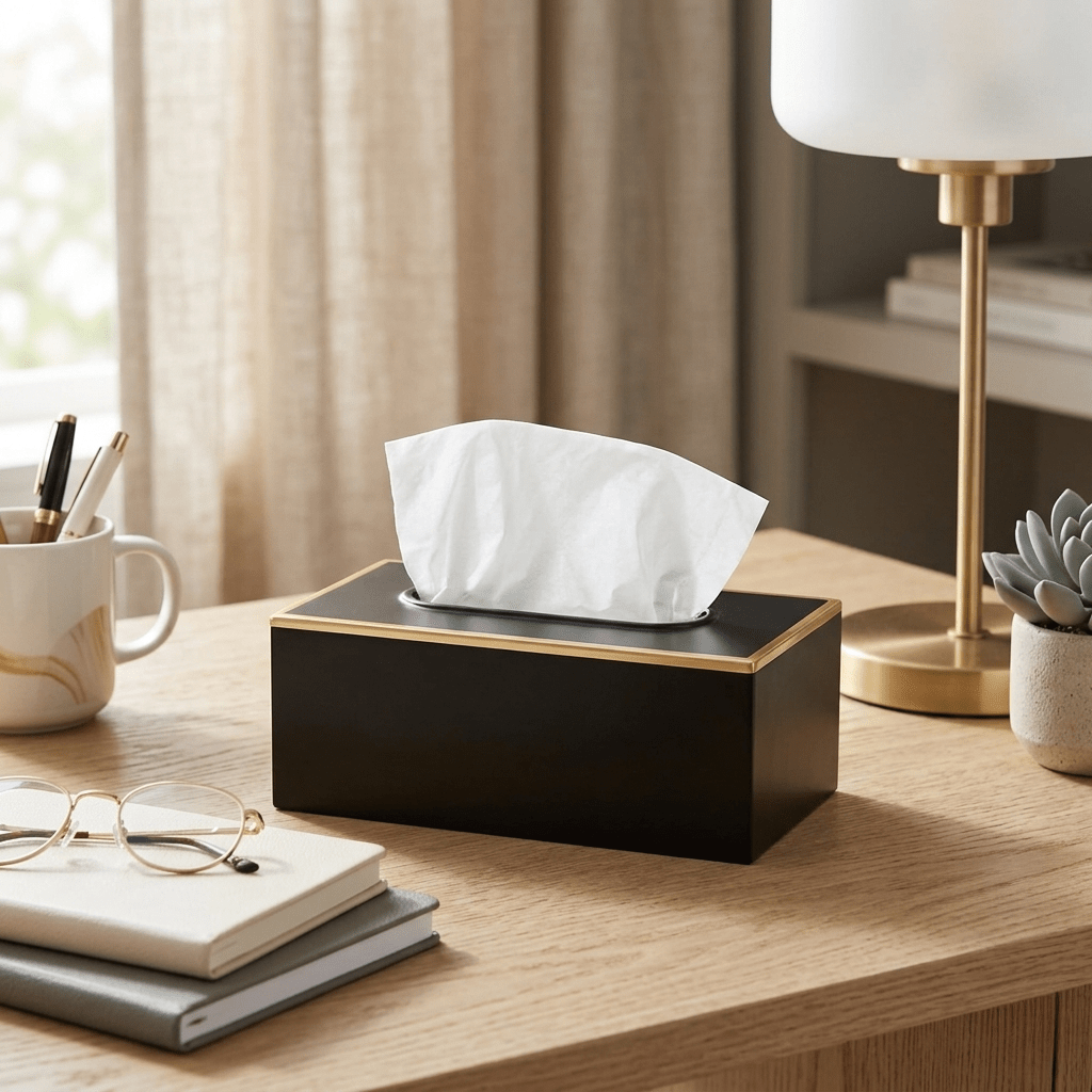 Mattie Rectangular Tissue Box Cover - Black - Tissue Box Cover from Jaye's Studio