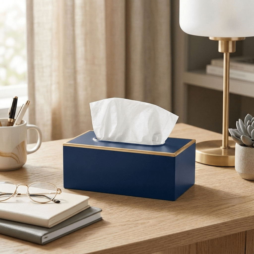 Mattie Rectangular Tissue Box Cover - Indigo Blue - Tissue Box Cover from Jaye's Studio