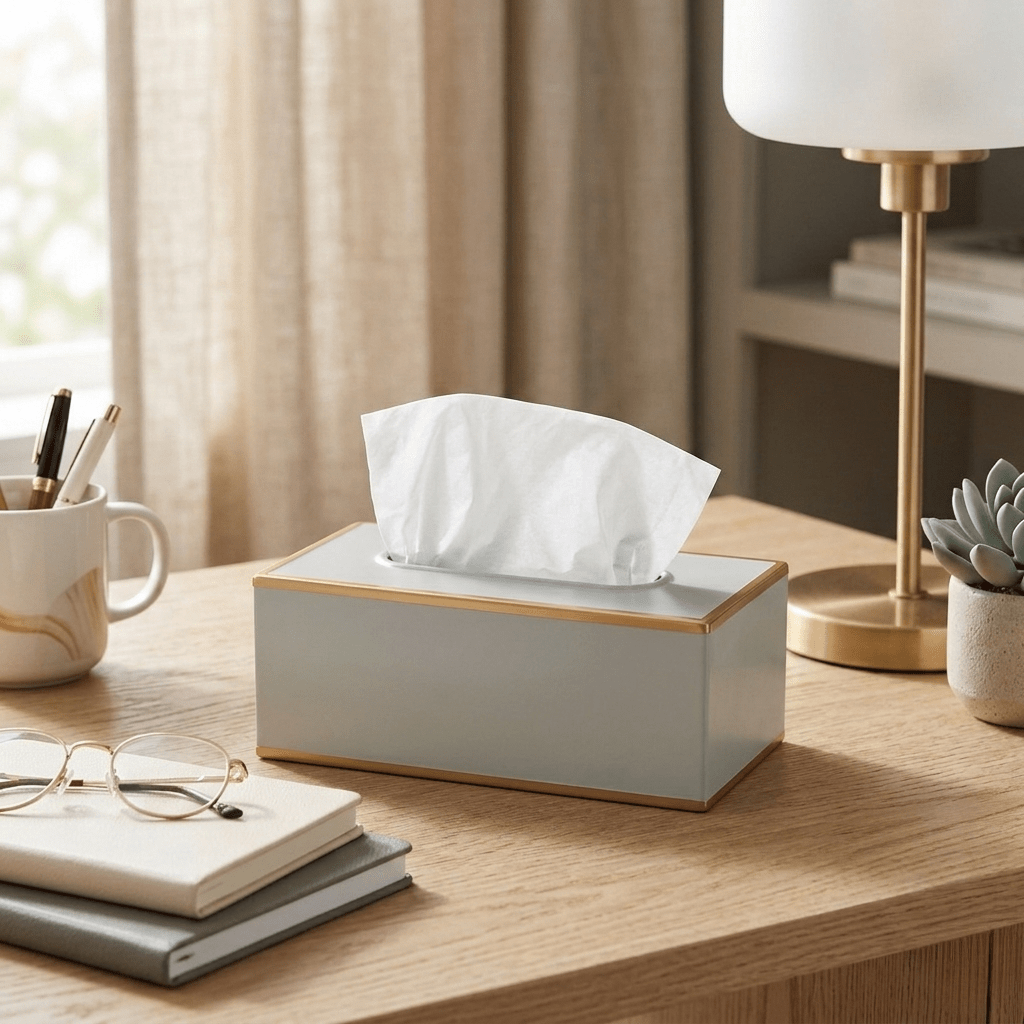 Mattie Rectangular Tissue Box Cover - Taupe - Tissue Box Cover from Jaye's Studio