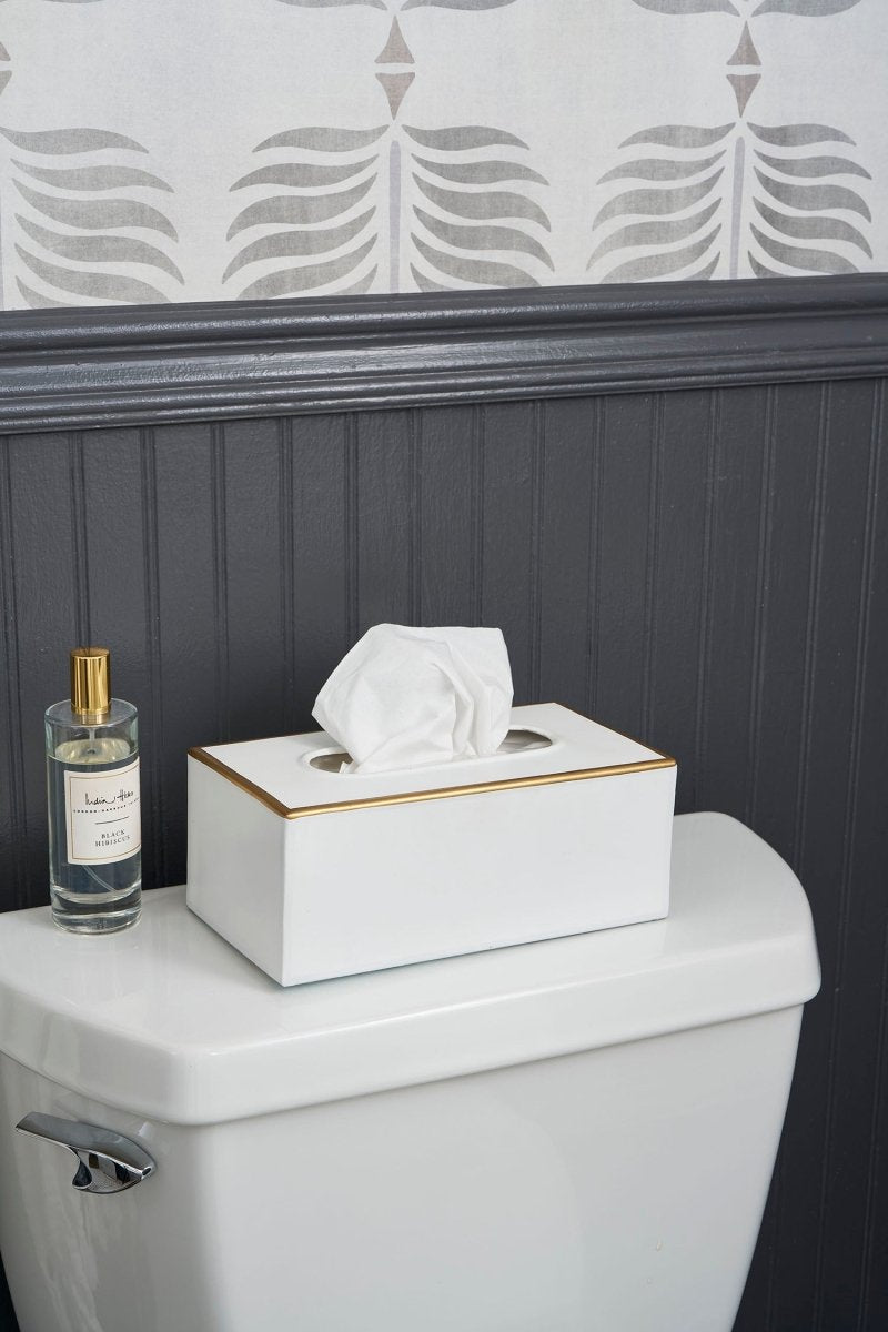 Mattie Rectangular Tissue Box Cover - White - Avail 02/22 - Tissue Box Cover from Jaye's Studio