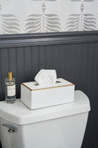 Mattie Rectangular Tissue Box Cover - White - Avail 02/22 - Tissue Box Cover from Jaye's Studio