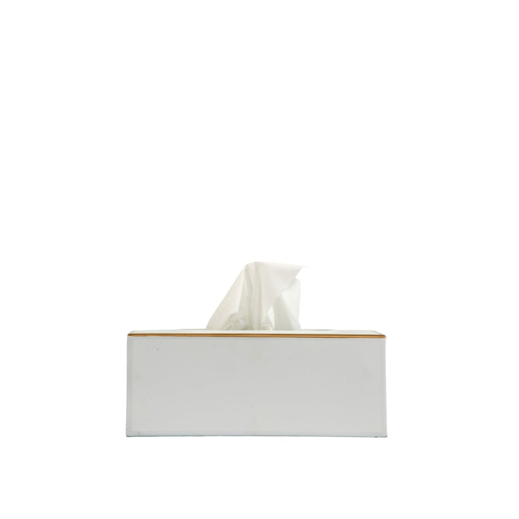 Mattie Rectangular Tissue Box Cover - White - Tissue Box Cover from Jaye's Studio