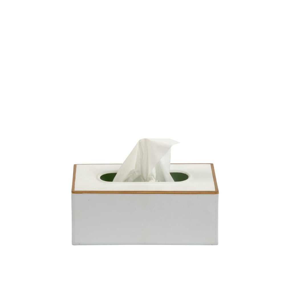 Mattie Rectangular Tissue Box Cover - White - Tissue Box Cover from Jaye's Studio