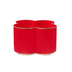 Mattie Red Quatrefoil Metal Cachepot Planter for Bedroom, Office, Kitchen, Living Room - Cachepots from Jaye's Studio