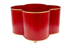 Mattie Red Quatrefoil Metal Cachepot Planter for Bedroom, Office, Kitchen, Living Room - Cachepots from Jaye's Studio