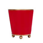 Mattie Red Round Metal Cachepot For Bedroom, Office, Kitchen, Living Room - Cachepots from Jaye's Studio