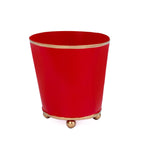 Mattie Red Round Metal Cachepot For Bedroom, Office, Kitchen, Living Room - Cachepots from Jaye's Studio