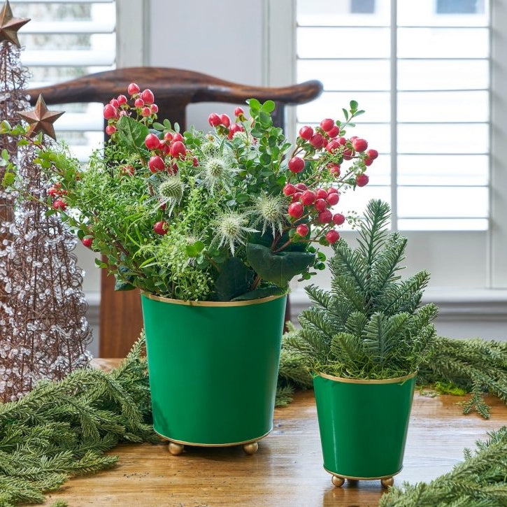 Mattie Round Cachepot Planter - Emerald Green - Cachepots from Jaye's Studio