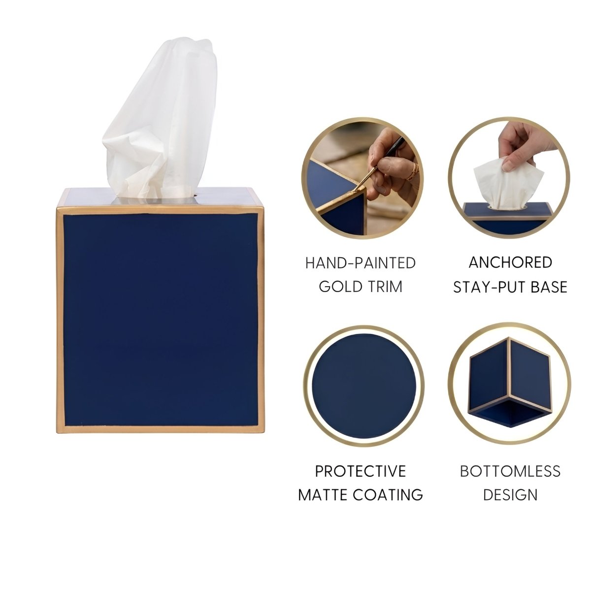 Mattie Square Tissue Box Cover - Tissue Box Cover from Jaye's Studio