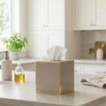 Mattie Square Tissue Box Cover - Natural - Avail 06/26 - Tissue Box Cover from Jaye's Studio