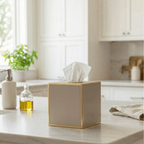 Mattie Square Tissue Box Cover - Natural - Avail 06/26 - Tissue Box Cover from Jaye's Studio