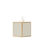 Mattie Taupe Square Metal Tissue Box Cover for Bathroom, Vanity, Bedroom, Home Office - Tissue Box Cover from Jaye's Studio