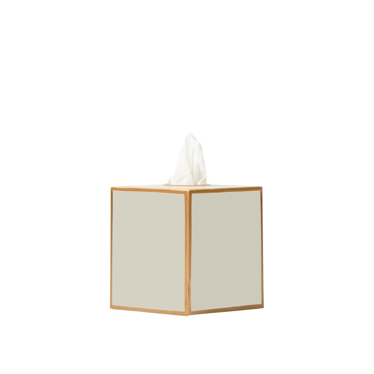Mattie Taupe Square Metal Tissue Box Cover for Bathroom, Vanity, Bedroom, Home Office - Tissue Box Cover from Jaye's Studio