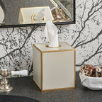 Mattie Taupe Square Metal Tissue Box Cover for Bathroom, Vanity, Bedroom, Home Office - Tissue Box Cover from Jaye's Studio